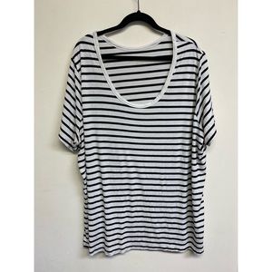Striped scoopneck top